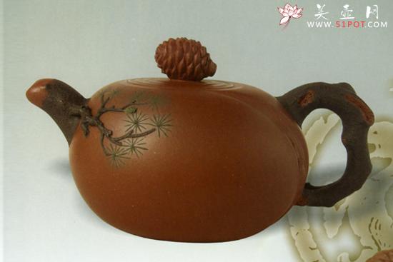 紫砂壶图片：翼松壶2 - 宜兴紫砂壶网