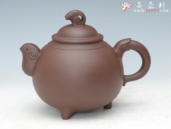 紫砂壶图片：三羊开泰（紫泥） - 宜兴紫砂壶网