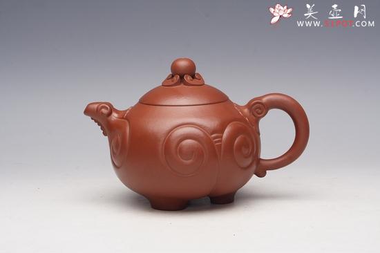 紫砂壶图片：三阳开泰 清水泥 350CC - 宜兴紫砂壶网