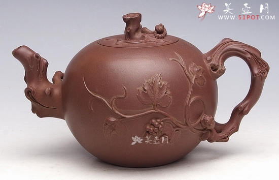 紫砂壶图片：松鼠葡萄壶 - 美壶网