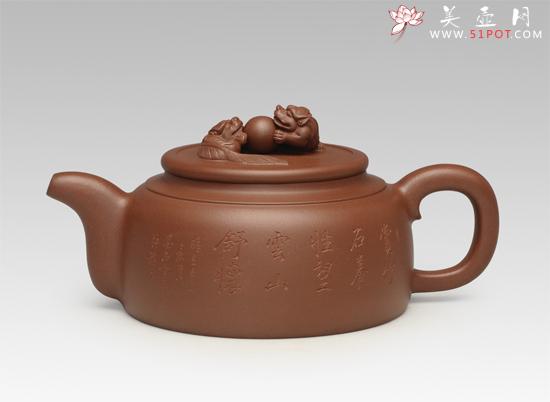 紫砂壶图片：双狮绣球 - 宜兴紫砂壶网