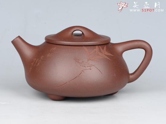 紫砂壶图片：石瓢 容量：250cc  泥料：紫泥 - 宜兴紫砂壶网