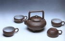 紫砂壶图片：三线提梁茶具 - 宜兴紫砂壶网