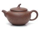 紫砂壶图片：小茄段   泥料：原矿老拼紫   容量：220CC - 宜兴紫砂壶网