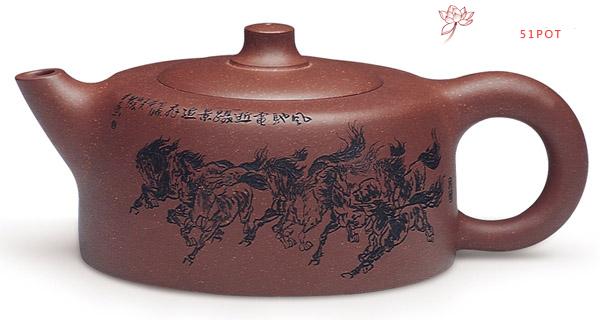 紫砂壶图片：八骏壶 - 宜兴紫砂壶网