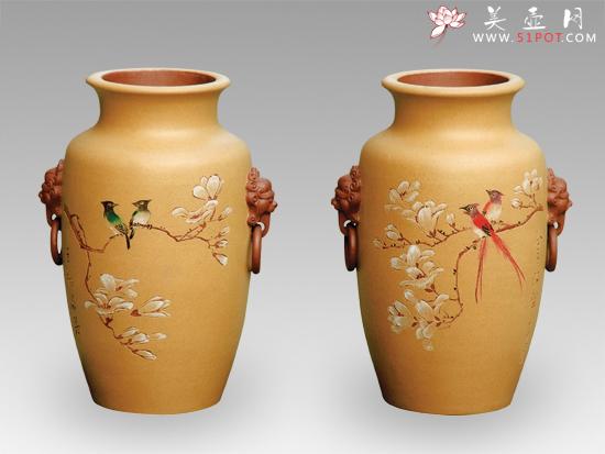 紫砂壶图片：灯笼瓶   泥料：清水泥上粉段泥 - 宜兴紫砂壶网