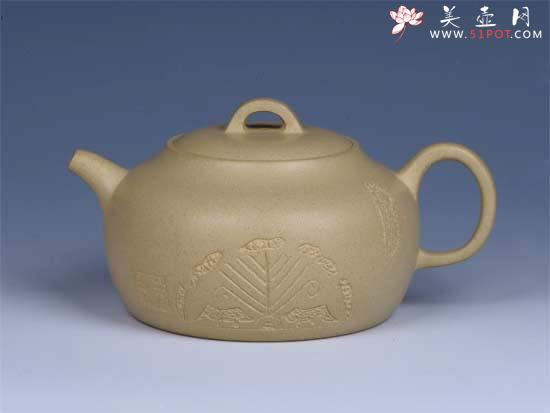 紫砂壶图片：- 本山绿泥福栏 - - 宜兴紫砂壶网