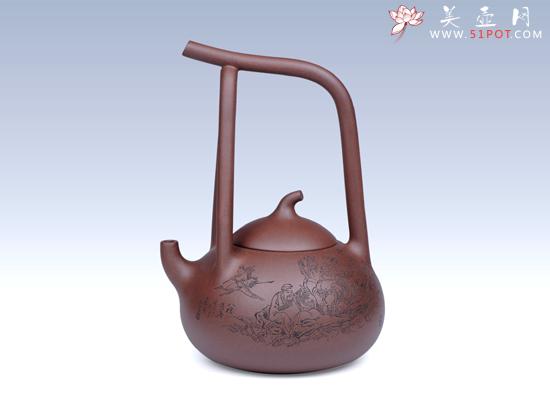 紫砂壶图片：瓢瓜提梁 - 宜兴紫砂壶网