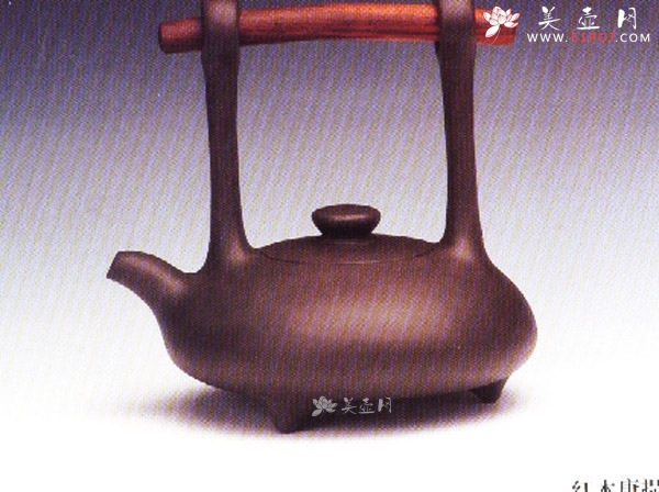 紫砂壶图片：红木唐提壶 - 美壶网