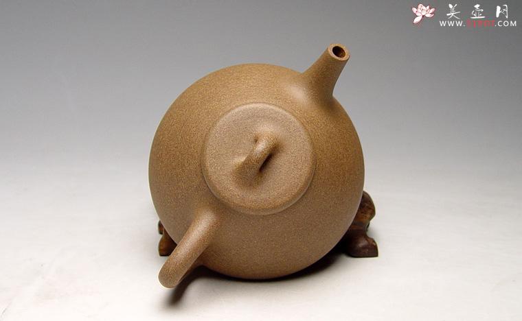 紫砂壶图片：全手工《中子冶石瓢》容量：250cc，泥料：原矿老段泥 - 宜兴紫砂壶网