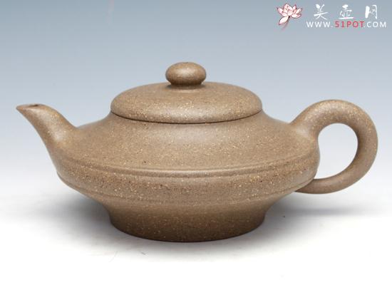 紫砂壶图片：双线扁灯  容量：... - 宜兴紫砂壶网