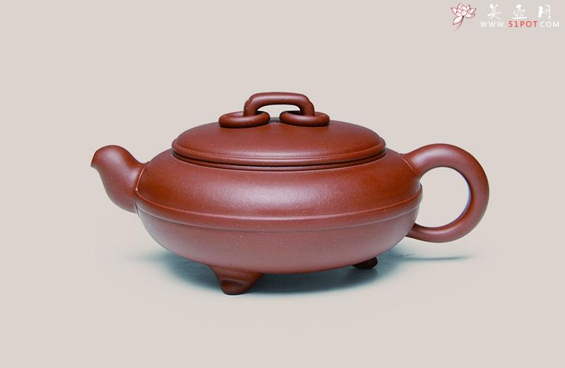 紫砂壶图片：线劝三足壶 - 宜兴紫砂壶网