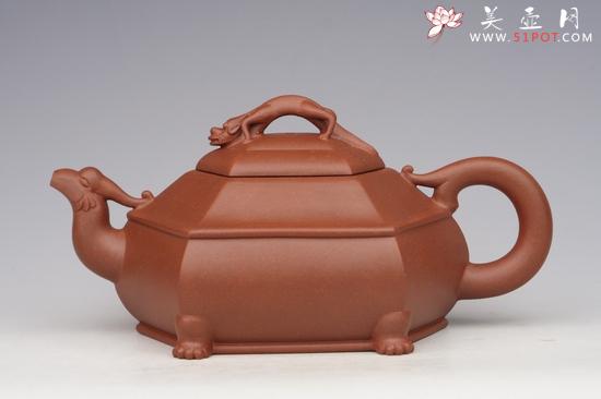 紫砂壶图片：三兽壶 清水泥 - 宜兴紫砂壶网