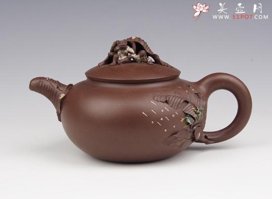 紫砂壶图片：听雨潘月初 - 宜兴紫砂壶网