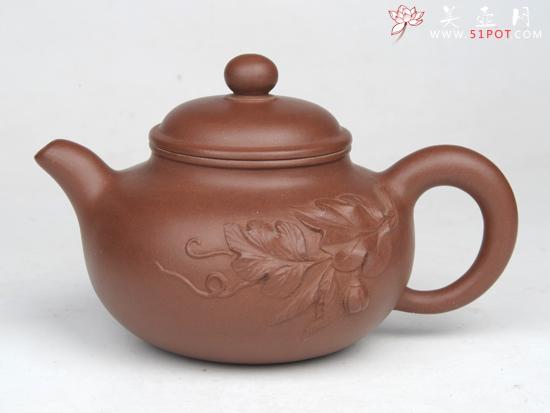 紫砂壶图片：紫南瓜  250C... - 宜兴紫砂壶网