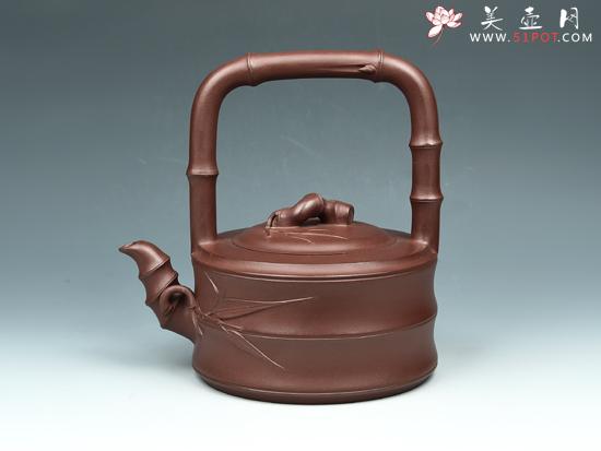 紫砂壶图片：竹节提梁壶 - 宜兴紫砂壶网