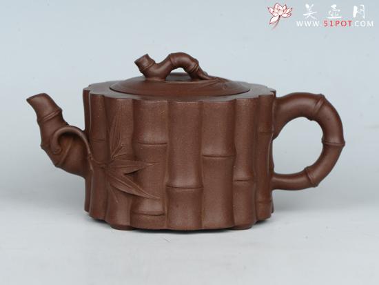 紫砂壶图片：石榴竹   泥料：老紫泥 - 宜兴紫砂壶网