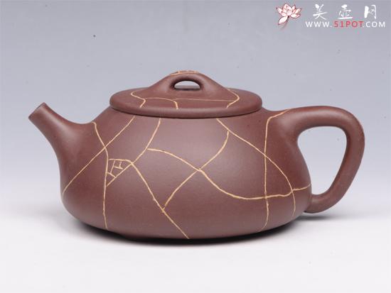 紫砂壶图片：开片石瓢 - 宜兴紫砂壶网