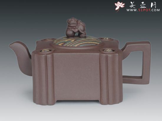 紫砂壶图片：貔貅四方 - 宜兴紫砂壶网