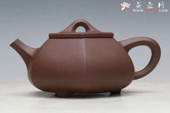 紫砂壶图片：六方石瓢 - 宜兴紫砂壶网