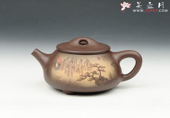 紫砂壶图片：山水石瓢 - 宜兴紫砂壶网