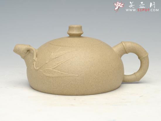 紫砂壶图片：半月竹节 - 宜兴紫砂壶网