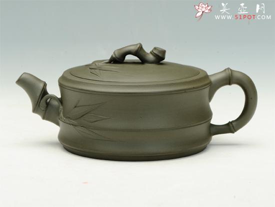 紫砂壶图片：扁竹鼓 - 宜兴紫砂壶网