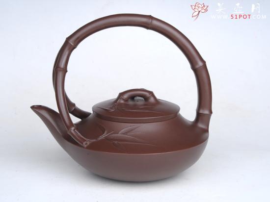 紫砂壶图片：金枝玉叶 泥料：紫泥 容量：350... - 宜兴紫砂壶网