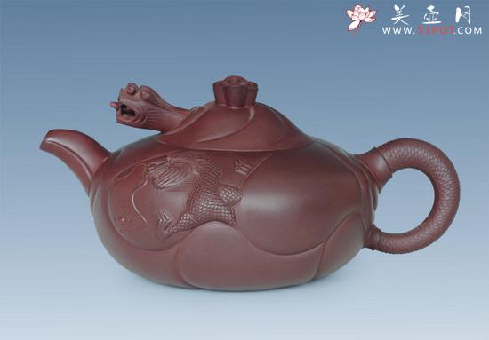 紫砂壶图片：鱼化龙（特大） - 宜兴紫砂壶网
