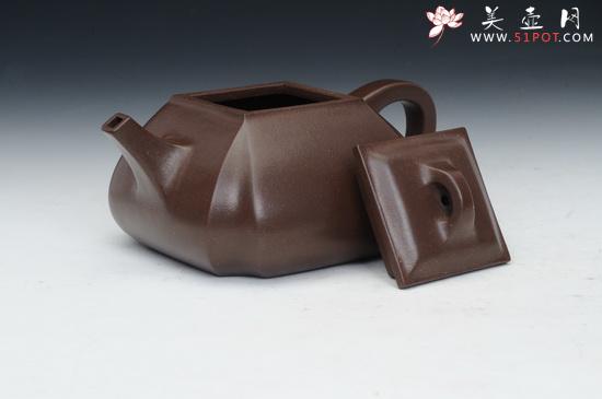 紫砂壶图片：四方抽角 (4) - 宜兴紫砂壶网