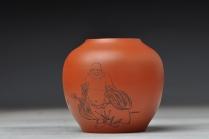 朱牧清紫砂壶 朱牧清老师义拍紫砂作品 红泥水盂 雅安我们在一起 原矿红泥 - 美壶网