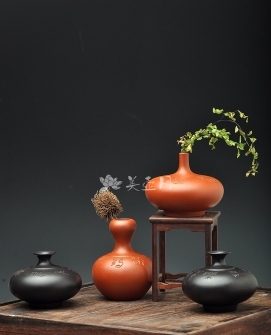 刘世涛紫砂壶 文房雅玩之小花瓶 造型可爱新颖~ 均是单个~ 原矿朱泥 - 美壶网