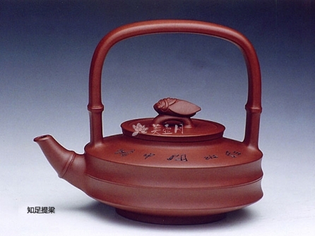 鲍燕平紫砂壶 知足提梁 原矿底槽清 - 美壶网