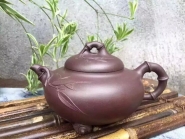 张雪军紫砂壶 圆竹 原矿紫泥 - 美壶网