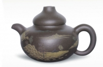 唐六琴紫砂壶 福凌壶 原矿紫茄泥 - 美壶网