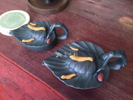 蒋美珍紫砂壶 【桑宝】对壶 原矿绿泥 - 美壶网