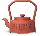王国祥紫砂壶 祥和提梁 原矿清水泥 - 美壶网
