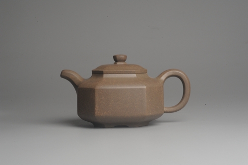 张海艳紫砂壶 实力派张海艳全手工蟹壳老青段泥精工八方侧角壶 气势磅礴  - 美壶网