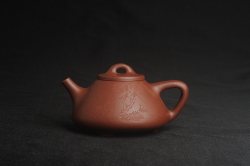 周小培紫砂壶 特好底曹青 全手工品茗悟道小子冶石瓢 装饰特文气 期待与亲结缘 原矿底槽清 - 美壶网