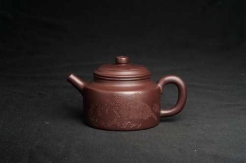 周小培紫砂壶 油润底曹青 全手工德中茶壶 装饰人物特文气 原矿底槽清 - 美壶网