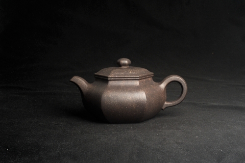 张海艳紫砂壶 实力派张海艳全手工精工老青灰泥六方仿古壶 气势磅礴 线面挺括平正 青灰泥 - 美壶网