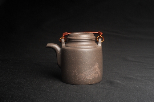 美壶定制紫砂壶 美壶特惠 精致青段洋桶壶 清茶品日月 老酒醉人生 青段 - 美壶网