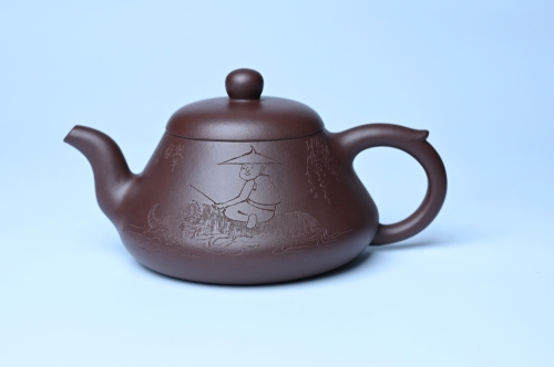 周小培紫砂壶 潜力股周小培老师全手工底槽青缘德壶（借问酒家何处有）牧童遥指杏花村 期待与您结缘 原矿底槽清 - 美壶网