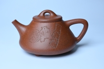 周小培紫砂壶 潜力股周小培全手工降坡泥子冶石瓢 范小君徒杨志超装饰古钱币 饮之延年 特文气 原矿降坡泥 - 美壶网