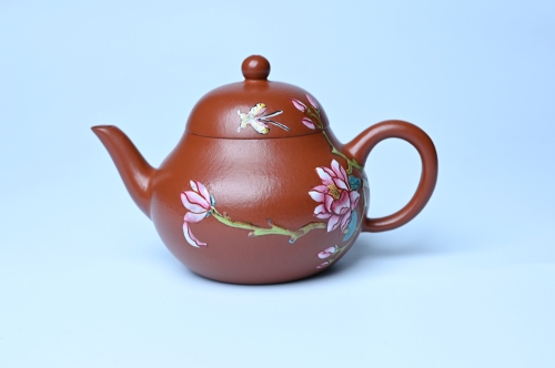 美壶定制老师紫砂壶 美壶特惠 优质朱泥梨形壶 蝶恋花 茶人醉爱 原矿朱泥 - 美壶网