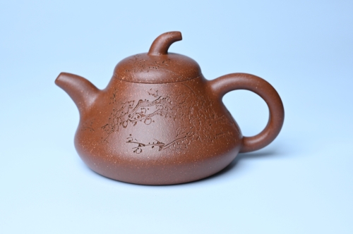 王老师紫砂壶 美壶特惠 潜力股王老师 全手工拍打成型茄瓢壶 装饰梅花 特文气 原矿降坡泥 - 美壶网