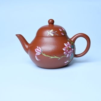 美壶定制老师紫砂壶 美壶特惠 优质朱泥梨形壶 蝶恋花 茶人醉爱 原矿朱泥 - 美壶网
