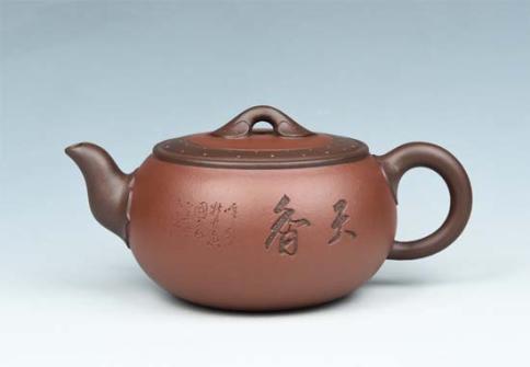 周庚大紫砂壶 点缀如意  - 美壶网