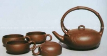 周桂珍紫砂壶 韵竹提梁茶具  - 美壶网