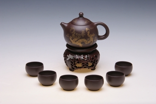 范建荣紫砂壶 祥龙戏珠套具  - 美壶网